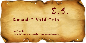 Dancsó Valéria névjegykártya